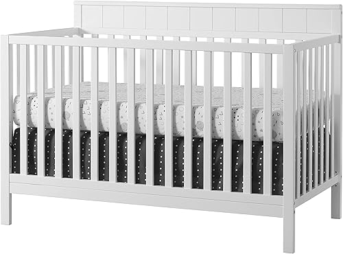 Oxford Baby Logan - Cuna convertible 4 en 1, color blanco nieve, certificado GreenGuard Gold