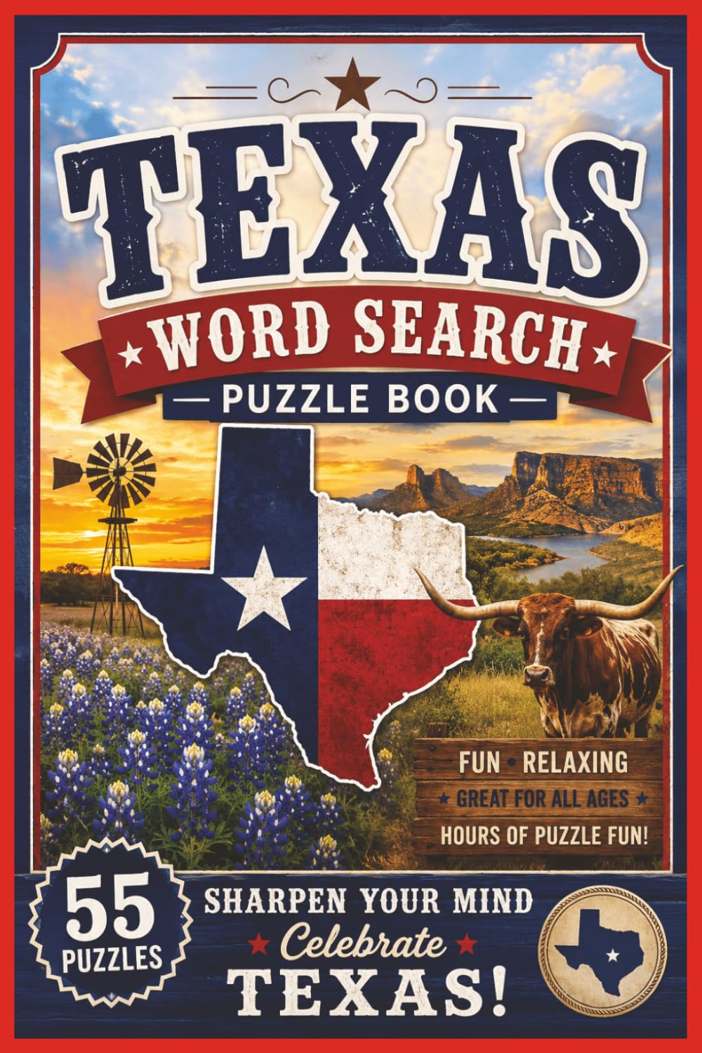 Texas Word Search: Word Searches with Easy to Read Print about Texas, Lone Star State, Cowboys and More | 6X9 inches, 110 pages | 50 + Puzzles... Gift for Vacations, Holidays and Free Times