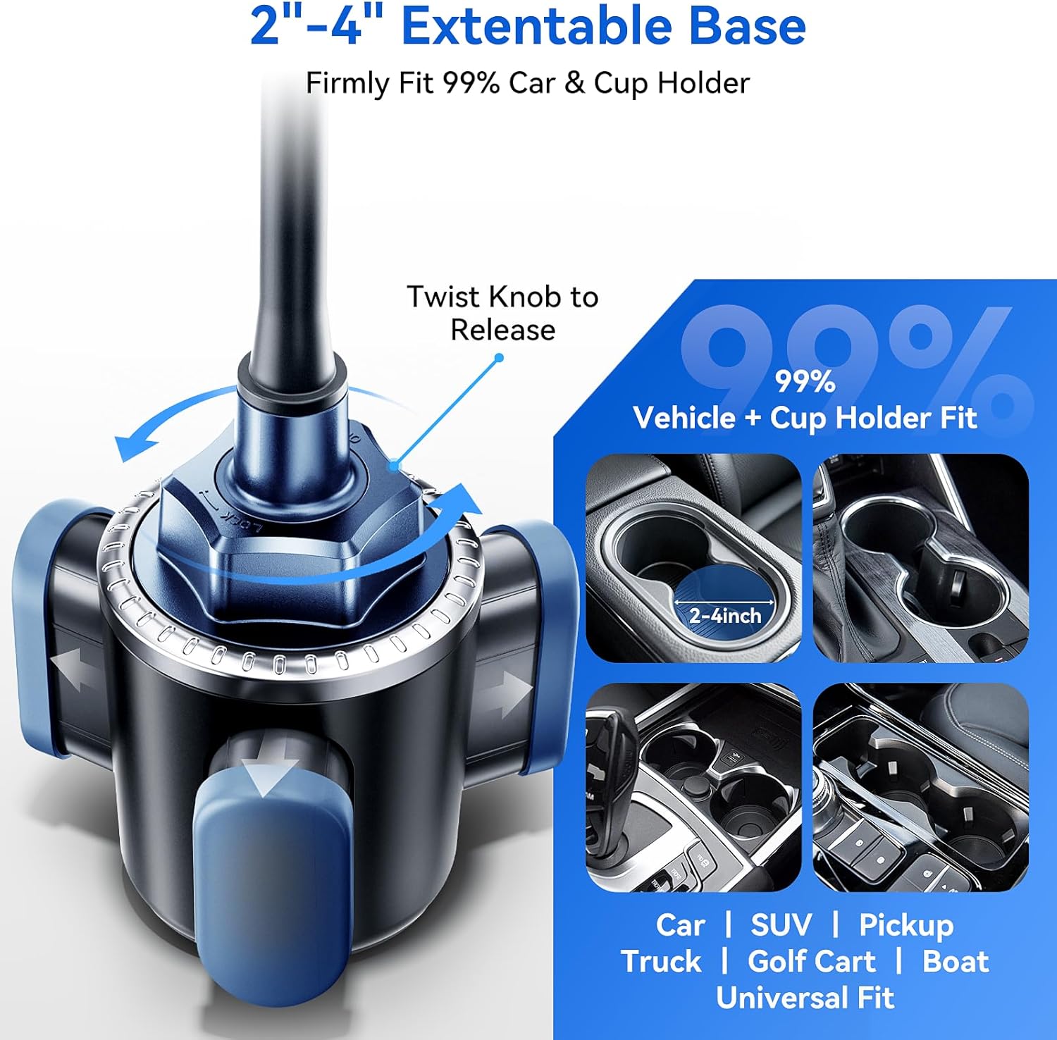 Rorhxia 13 inch Cup Holder Phone Holder, [Enjoy Convenience, Flexibility, Stability] Gooseneck Cup Phone Mount, Fit for All Phones, iPhone 17/16/15/14/13/12 Pro Max/Samsung S24/S23/S22