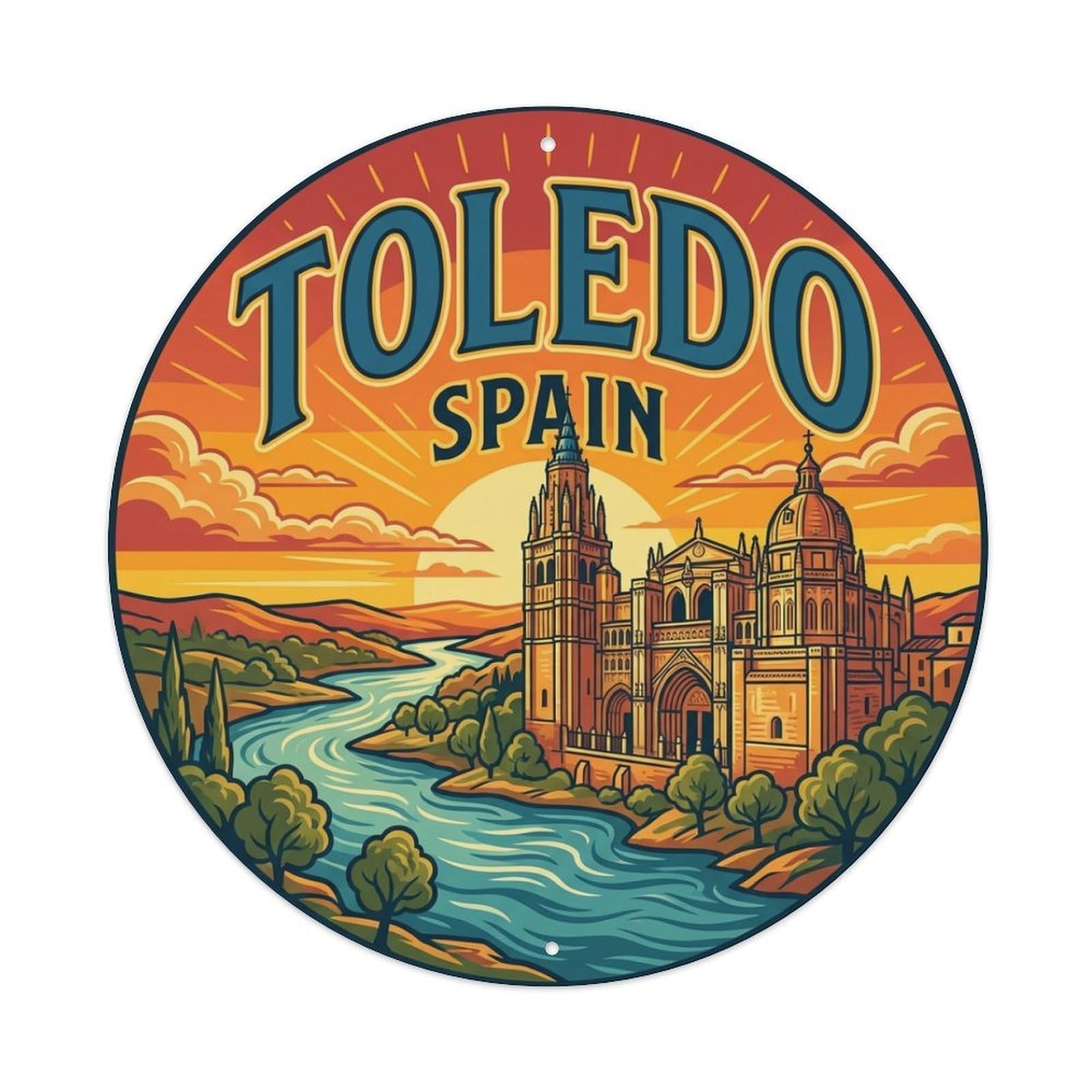 Metal Tin Sign Retro Travel Spain Toledo