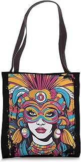 Rio Carnival Mask Costume Birthday Outfit Brazil Souvenir Tote Bag