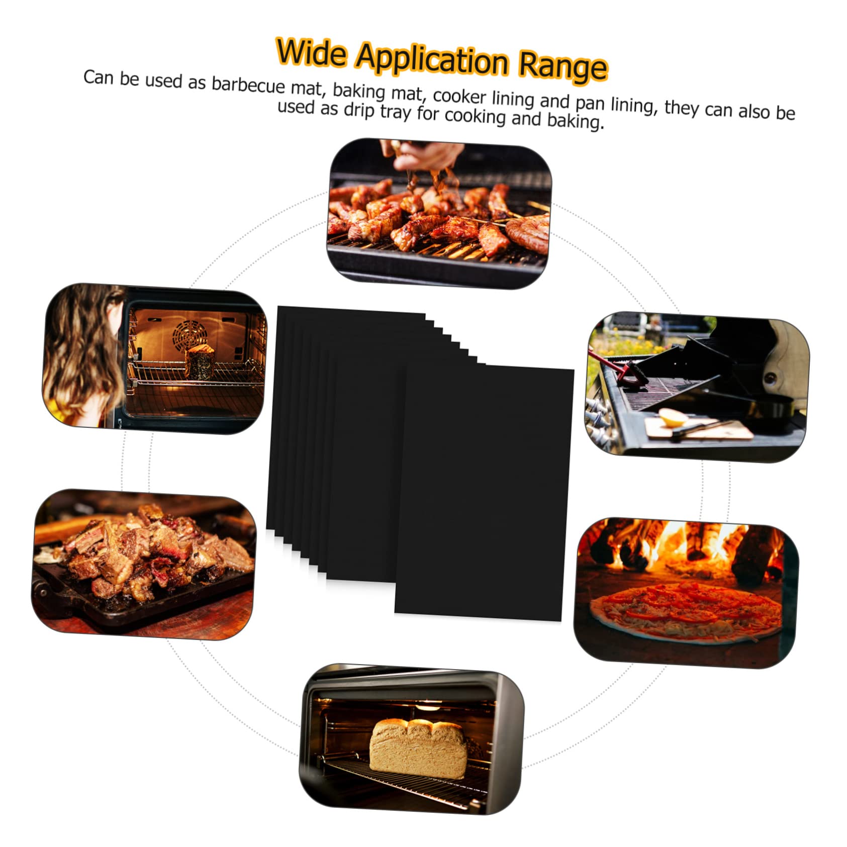 9piezas Revestimientos Para Horno Antiadherentes Reutilizables Tapetes Para Hornear Parrilla Para Cocinar