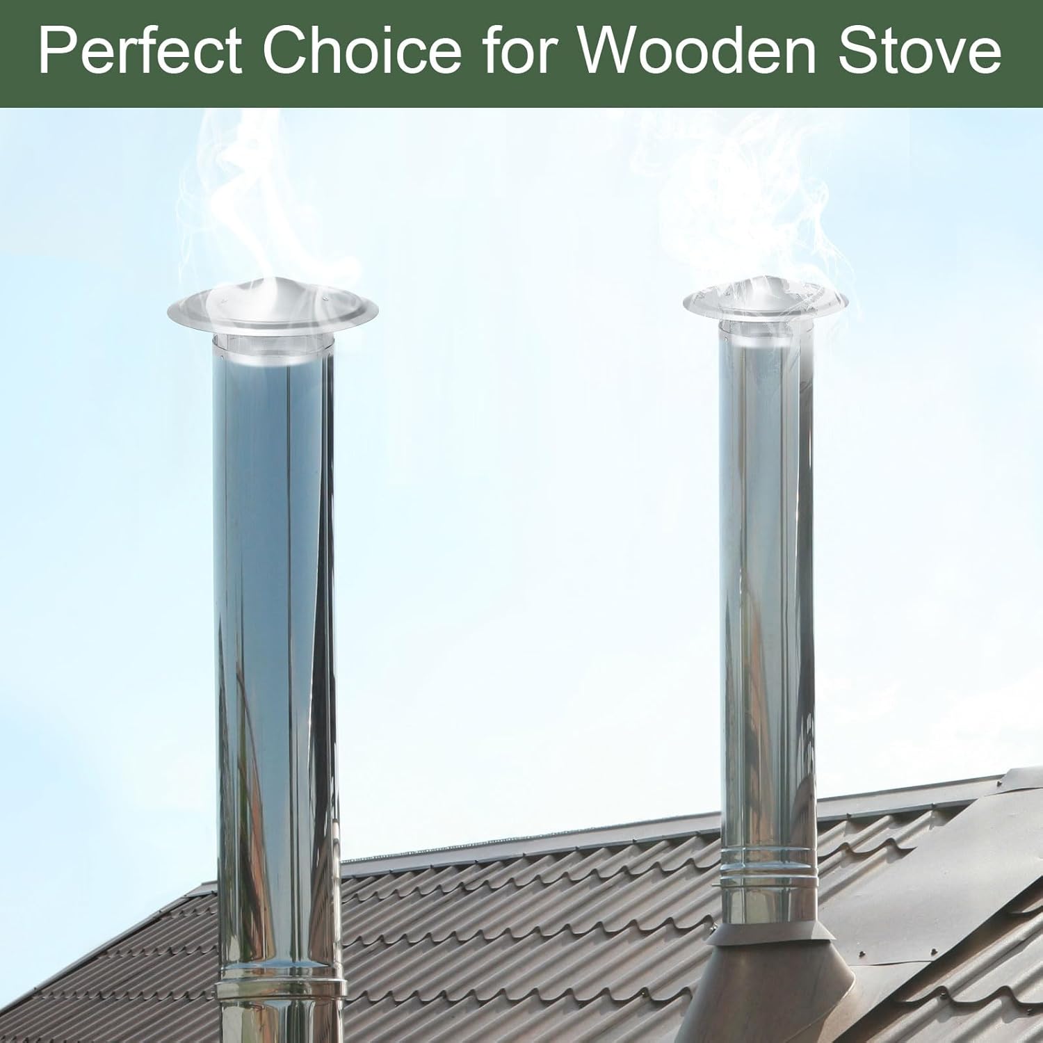 YOKIVE 1 Pcs 7-Inch Round Chimney Cap, Galvanized Iron Cone Top Chimney Cap with Screen | Stove Pipe Cap Stovepipe Finial Great for Outside Vent Flue Roof
