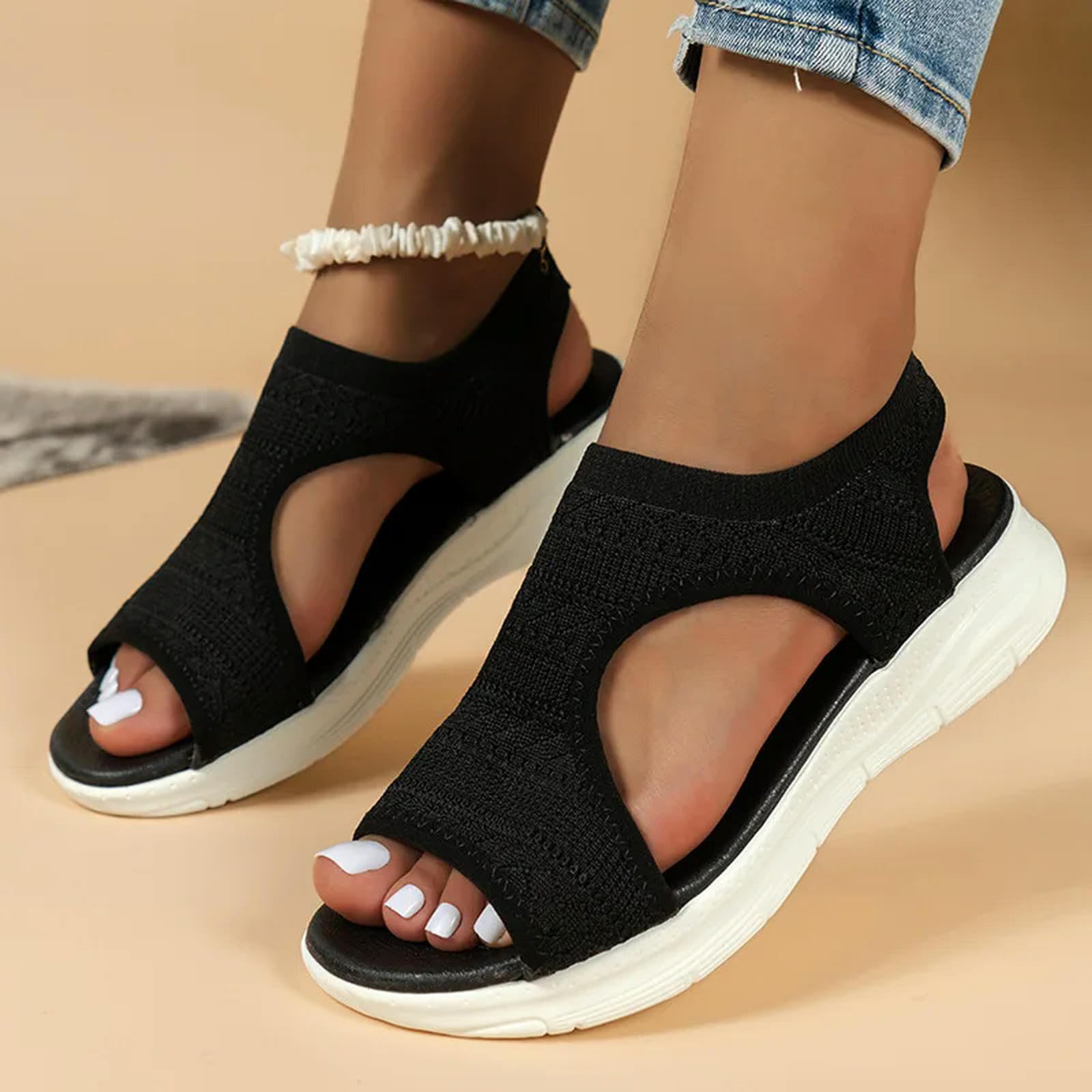 Sandali Donne Summer Scarpe Platform Platform Sandals Donne Sandali A Cuneo Aperto da Donna Ladies Light Casual Scarpe-Rosa-36