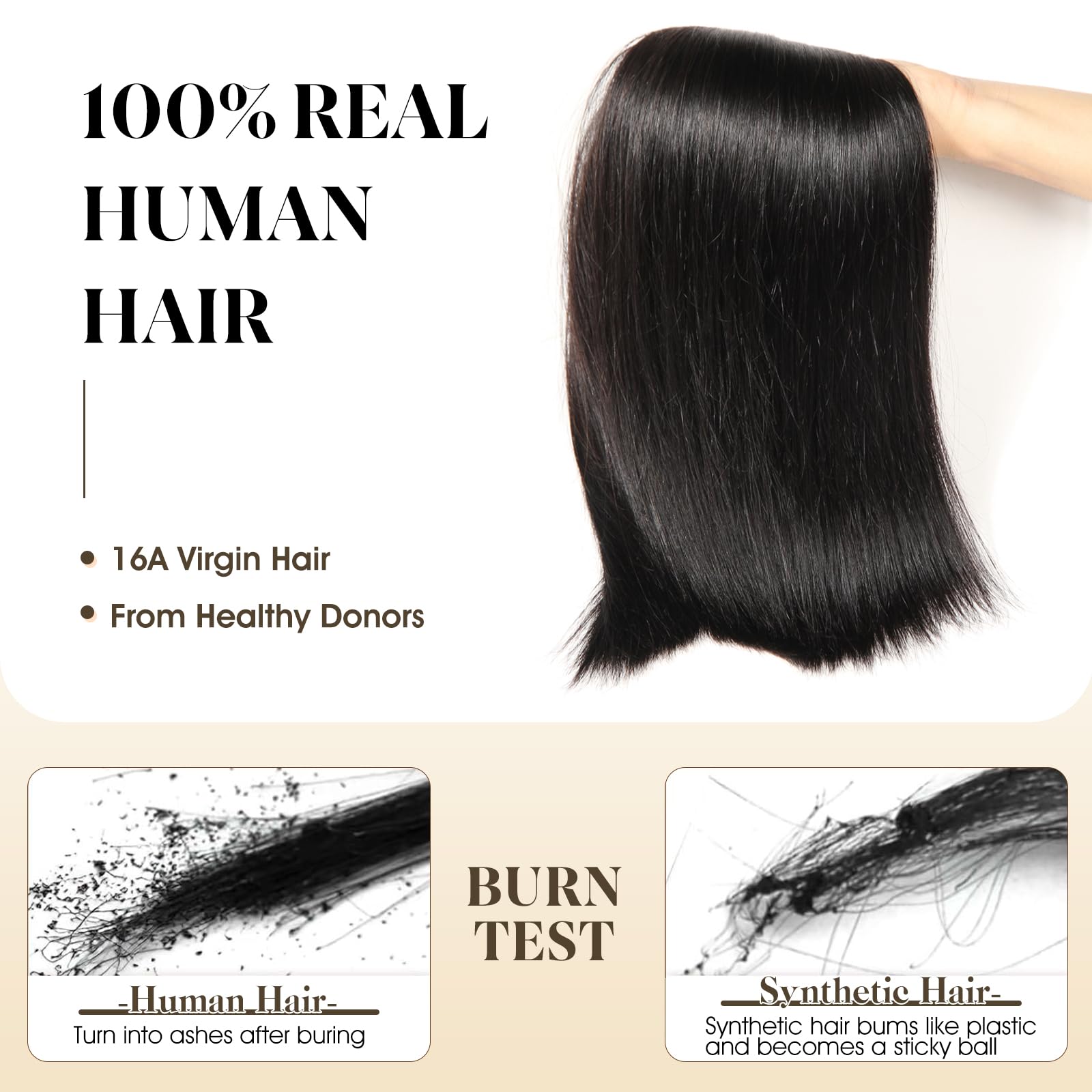 20 Inch Brazilian Straight Human Hair Extensions 16A Grade Virgin Human Hair Bundles,Straight 4 Bundles 28 28 28 28 Inch,16A  main image 4