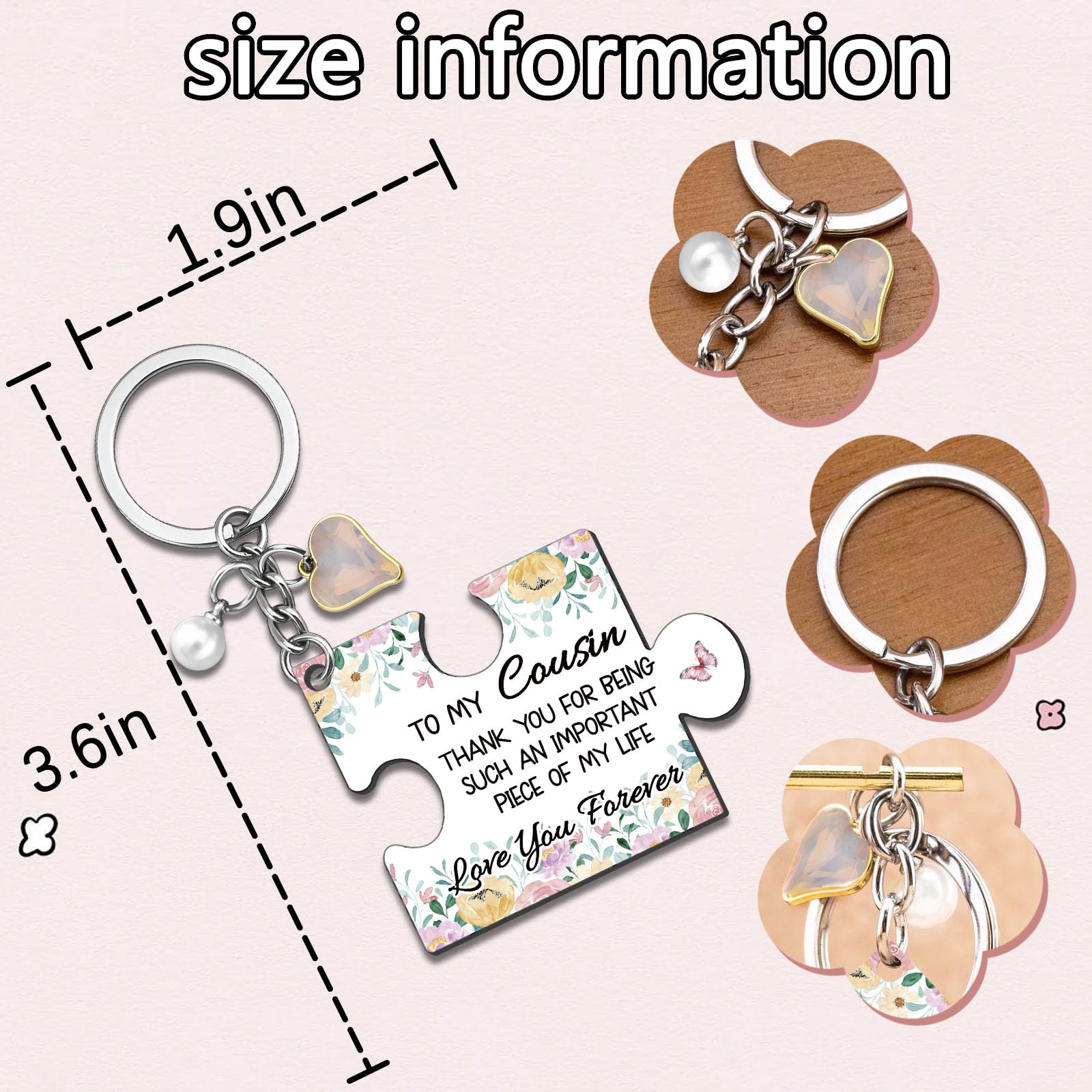 Cousin Gifts For Women Keychain Best Cousin Sister Ever Gifts For Cousins Female Thanksgiving Christmas Unique Cousins Birthday Gift For Women