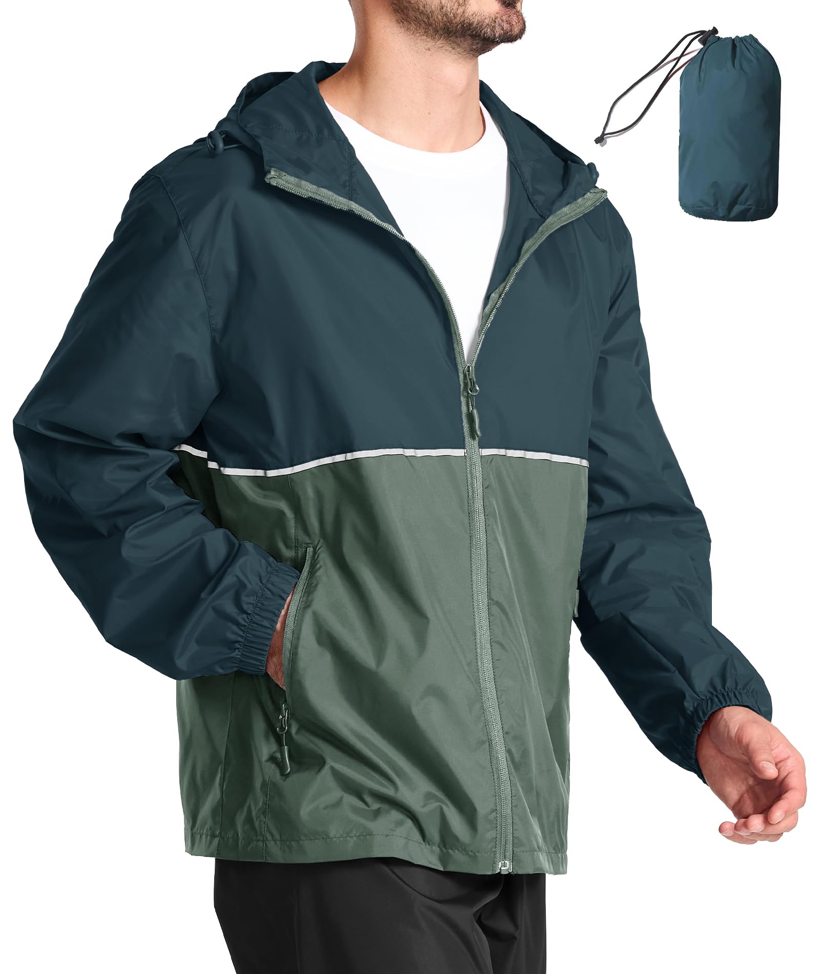 SPEEDRUN Chubasquero Impermeable Hombre Ligero Chaqueta Impermeable Hombres Moto Chubasquero Plegable Running Deportivo Poncho Lluvia Senderismo Shubasquero Bicicleta Sport Outdoor