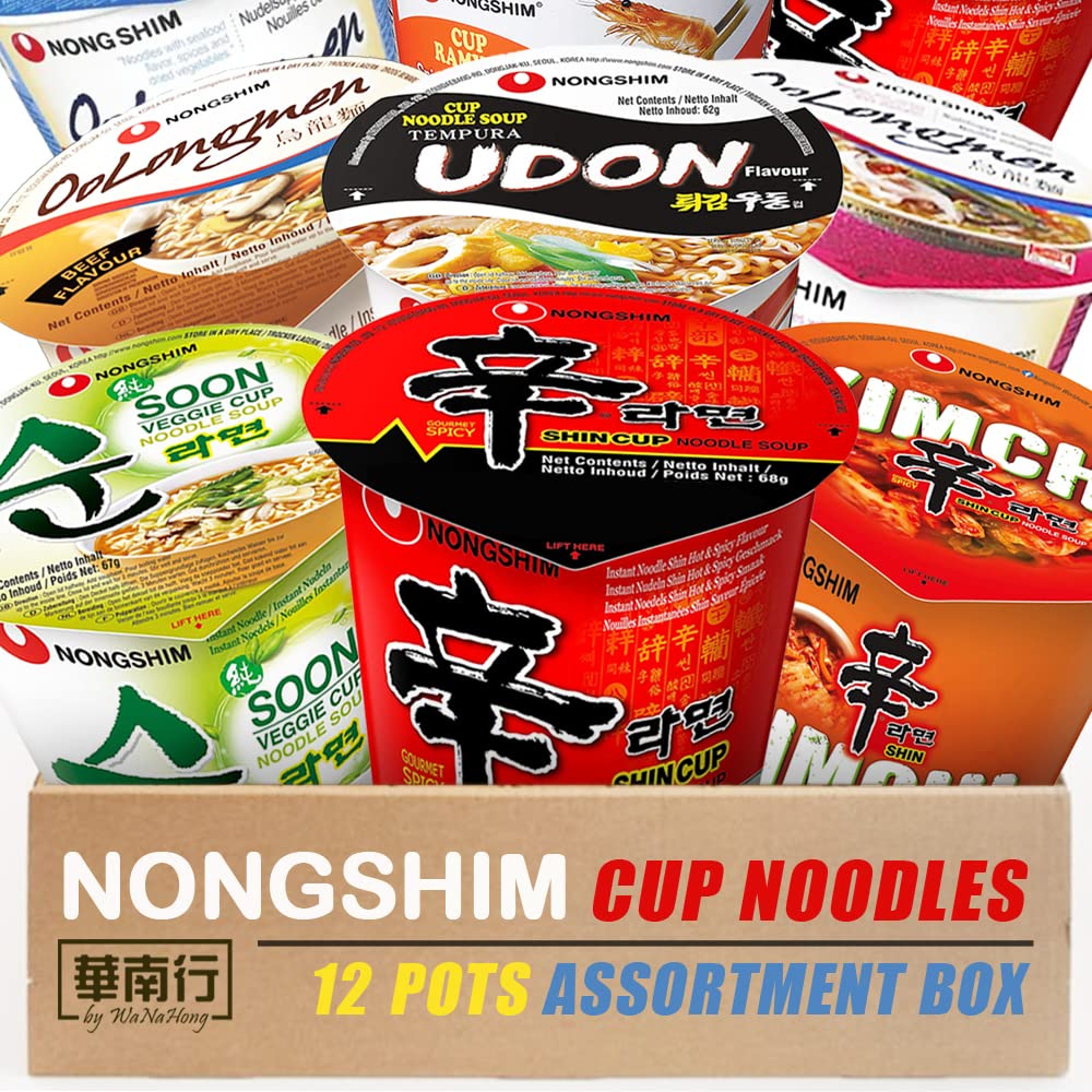WaNaHong Nongshim Shin Cup Noodles Assorted Box (12 Cups)