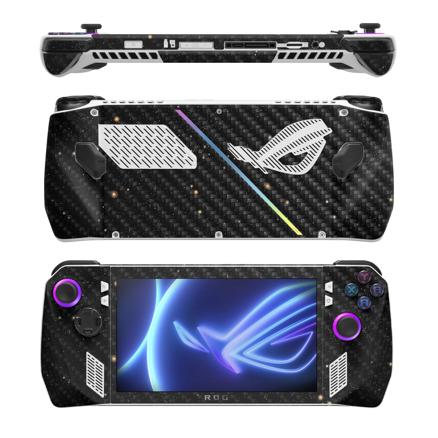 MightySkins Carbon Fiber Skin Compatible with Asus ROG Ally - Deep Space | Protective, Durable Textured Carbon Fiber Finish | Easy to Apply