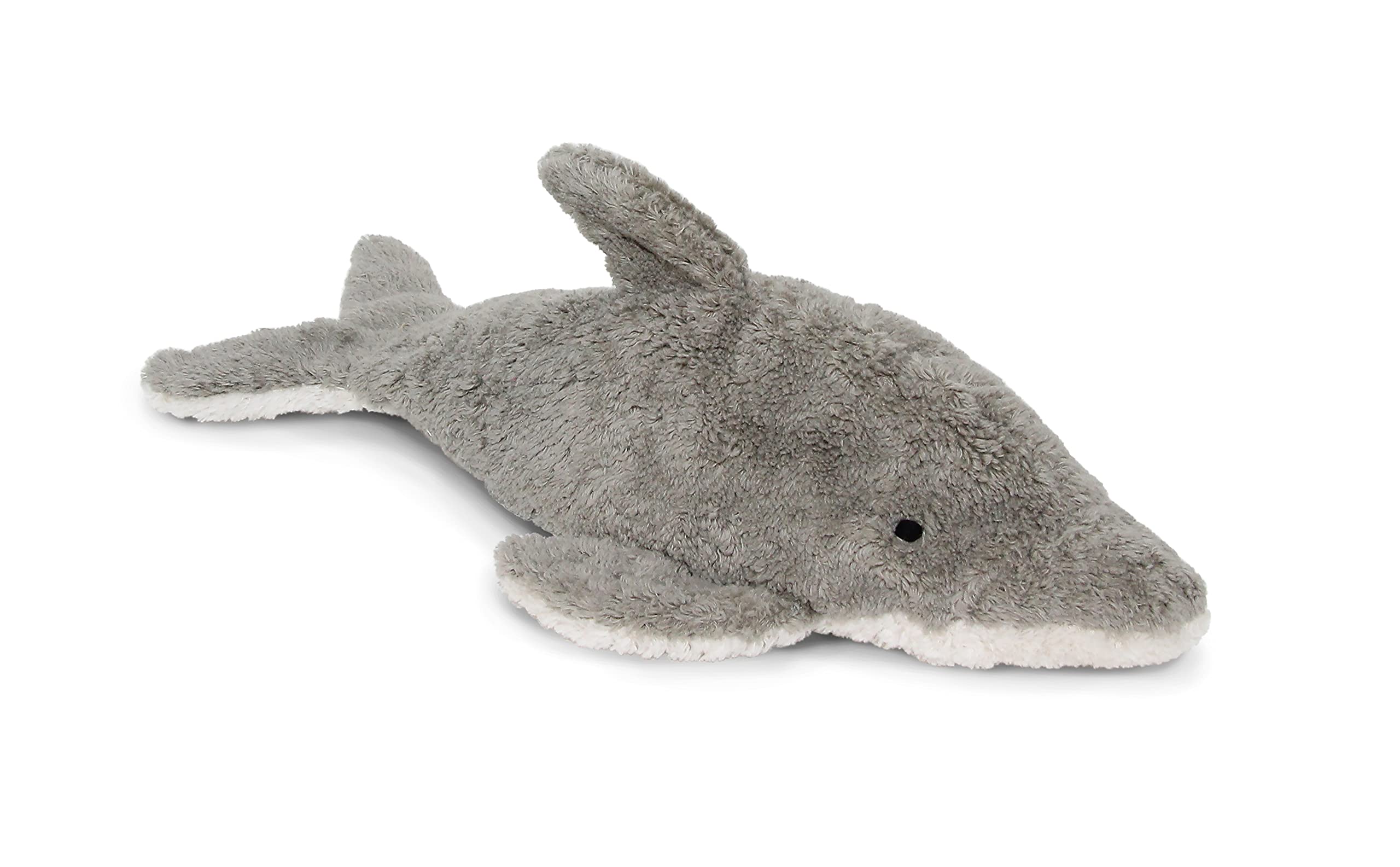Kleiner SENGER NATURWELT Kuscheltier-Delfin, Grau I Kuscheliger Begleiter, geeignet ab 3 Monaten I GOTS-zertifiziertes Plüschtier mit herausnehmbarem Wärmekissen