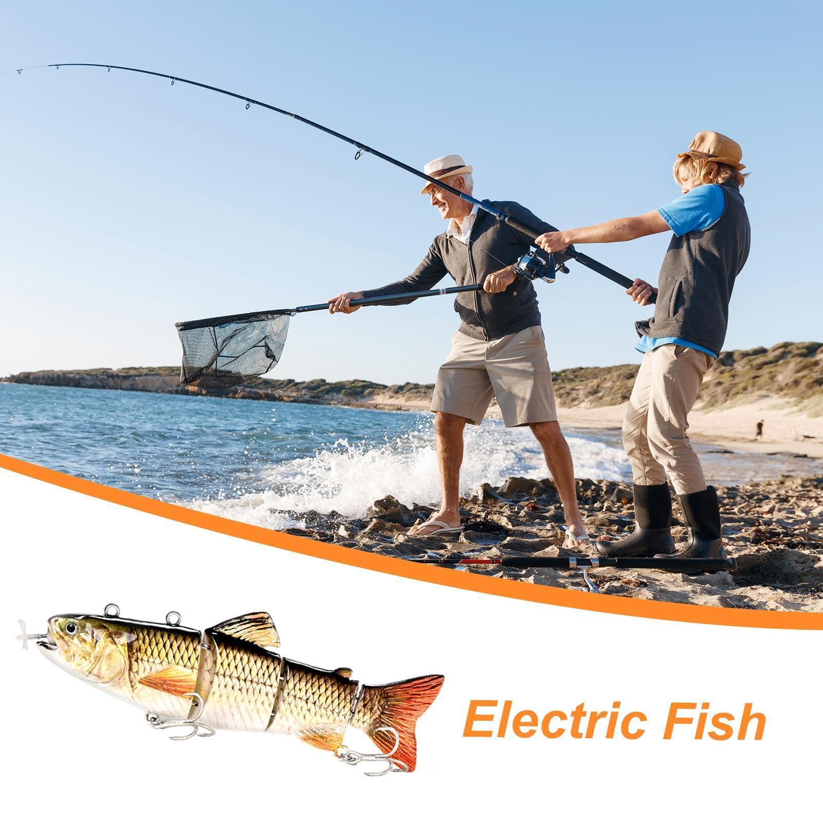 Leurre de pêche électrique, leurre de pêche électronique Swimbait articulé