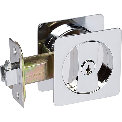 Delaney Hardware 370006 Chrome Contemporary Entry Square Pocket Lock Polished