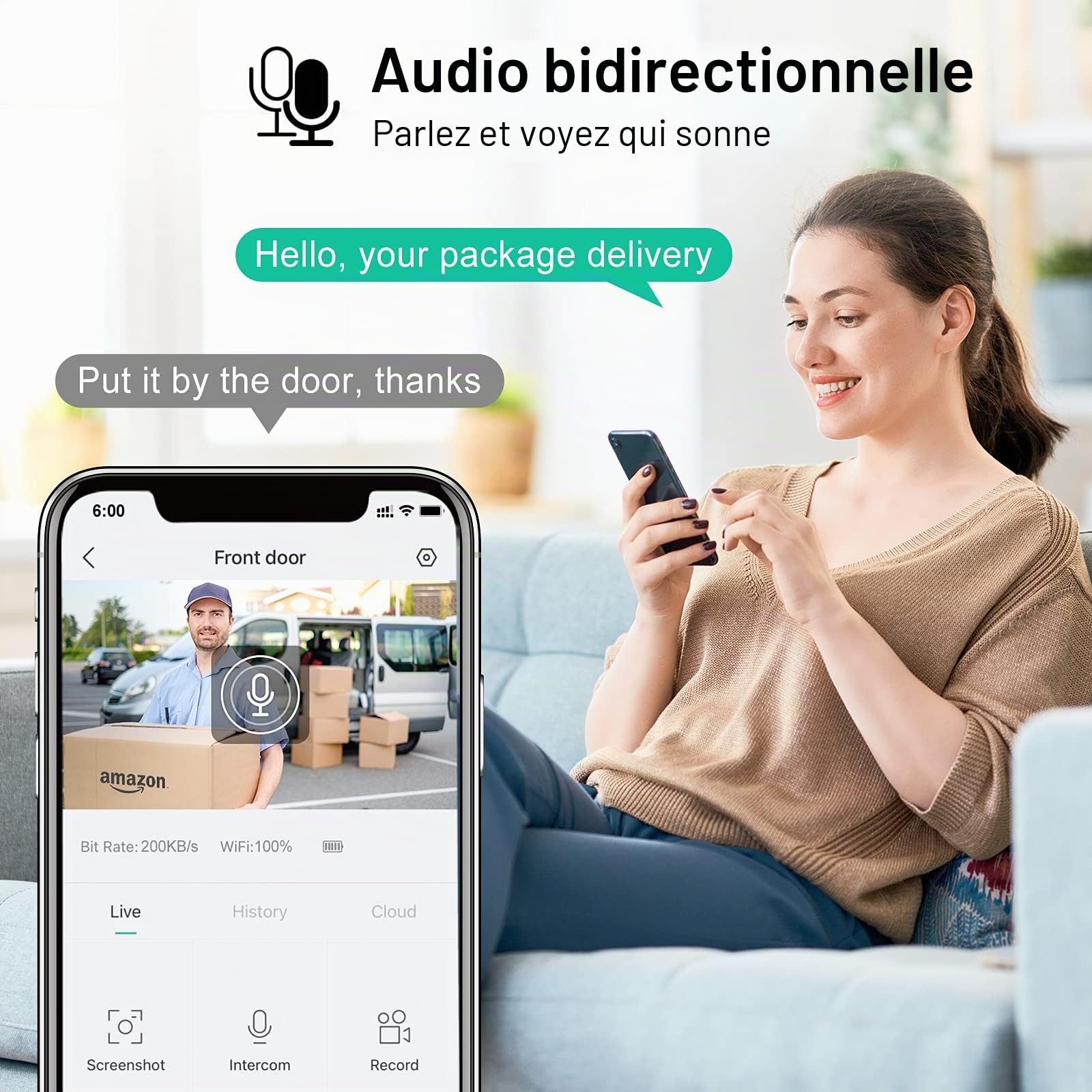 XTU Sonnette sans Fil avec Caméra, Sonnette Vidéo WiFi avec Caméra et Carillon, 2K HD, Détection Humaine PIR, Audio Bidirectionnel, Carte SD et Stockage dans Le Nuage,IP66 Étanche
