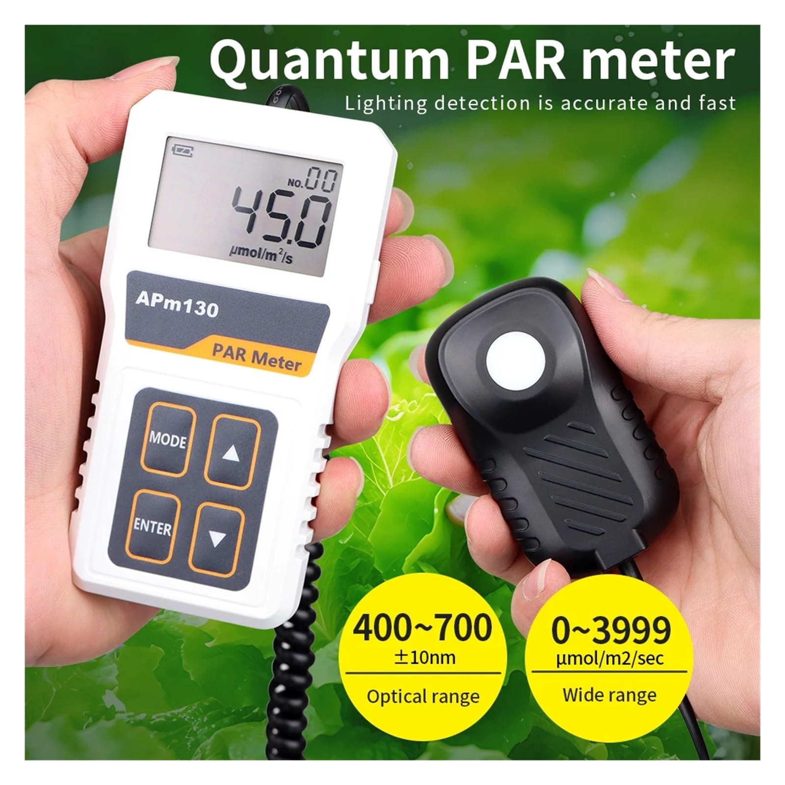 Medidor De PAR APM130, Sensor Fotosintético Digital, Resistente Al Agua, Registro De Datos De Plantas, Medidor De Luz