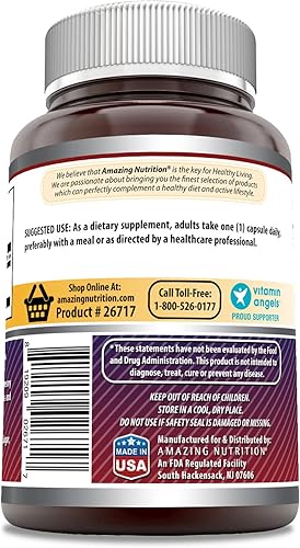 Miniatura 3 de Amazing Formulas Inositol 500 mg Suplemento de cápsulas Sin OMG Sin gluten Fabricado en Estados Unidos (1 paquete 100 unidades)