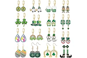 St. Patrick&#x27;s Day Earrings Bulk Pack: 16 Pairs of Hypoallergenic Festive Earrings