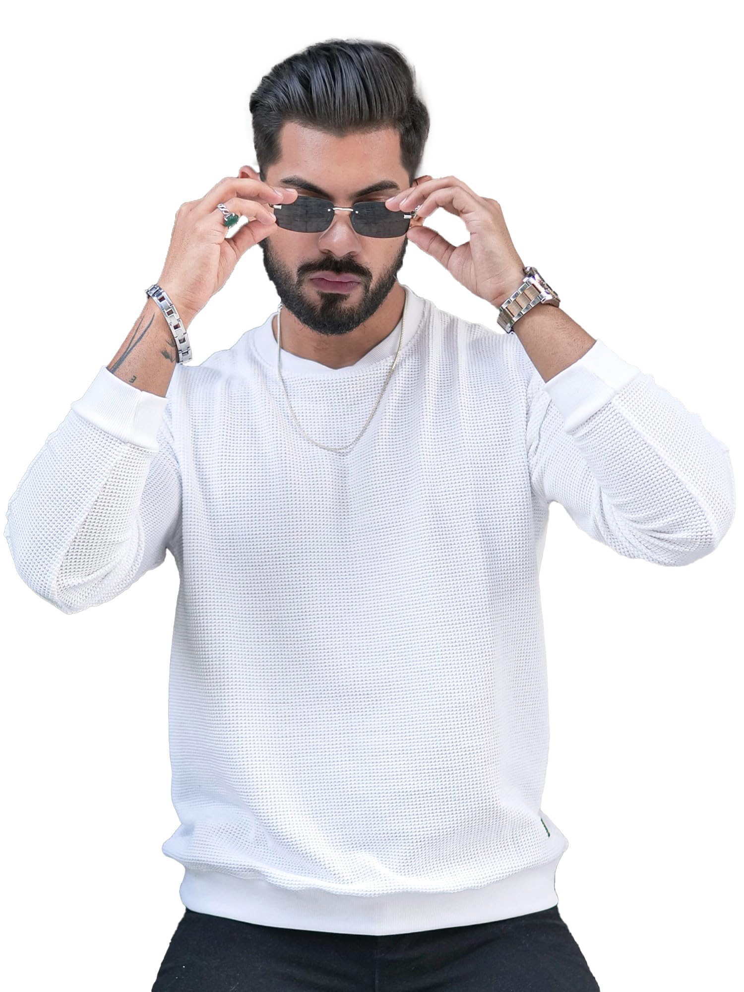 maniac || Mens || Solid Textured || Round Neck || Full Sleeve || Cotton || Sweatshirt-picture-15