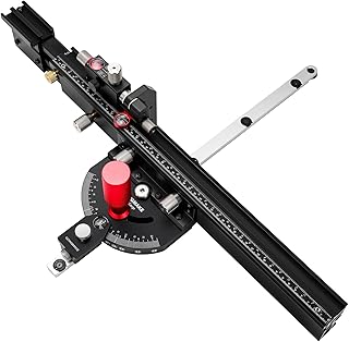 Table Saw Miter Gauge with Micro Adjustable Flip Stop and Extendable Fence and Quick Angle Stop for Table Saw Band Saw Router Table Fit 3/8 x 3/4