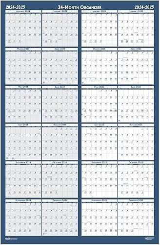 House of Doolittle 2024-2025 - Calendario de pared reversible laminado de 2 años, horizontal/vertical, 24 x 37 pulgadas, enero - diciembre