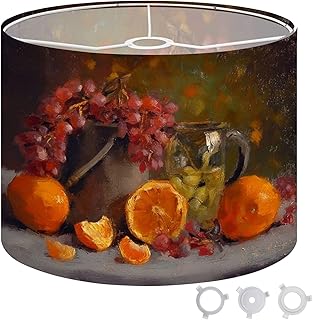 Lamp Shade still life jug citrus fruits table is an oil painting canvas Oil Lampshades for Floor Lamps Table Lamps Large Replacement Linen Lamp Shade Easy Assembly 13"x13"x10"