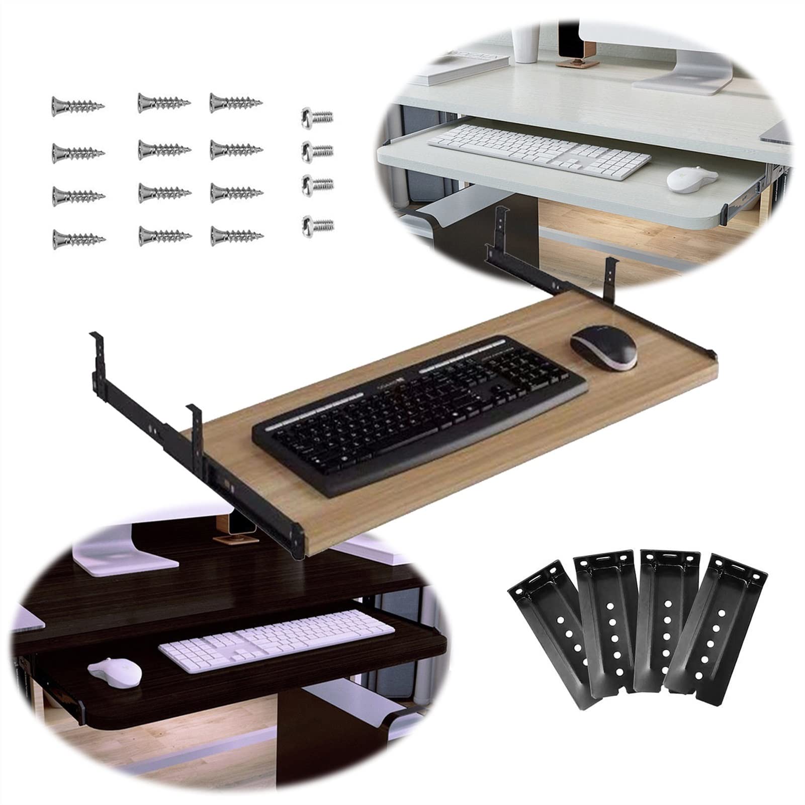 Sliding Keyboard Tray for Desk - Posture Improvement Mouse Keyboard Arm Tray - Easy to Assemble Under Desk Keyboard Tray - Relieves Muscle Fatigue - Retrofit Tray for Computer Keyboard - Ergonomic Aid