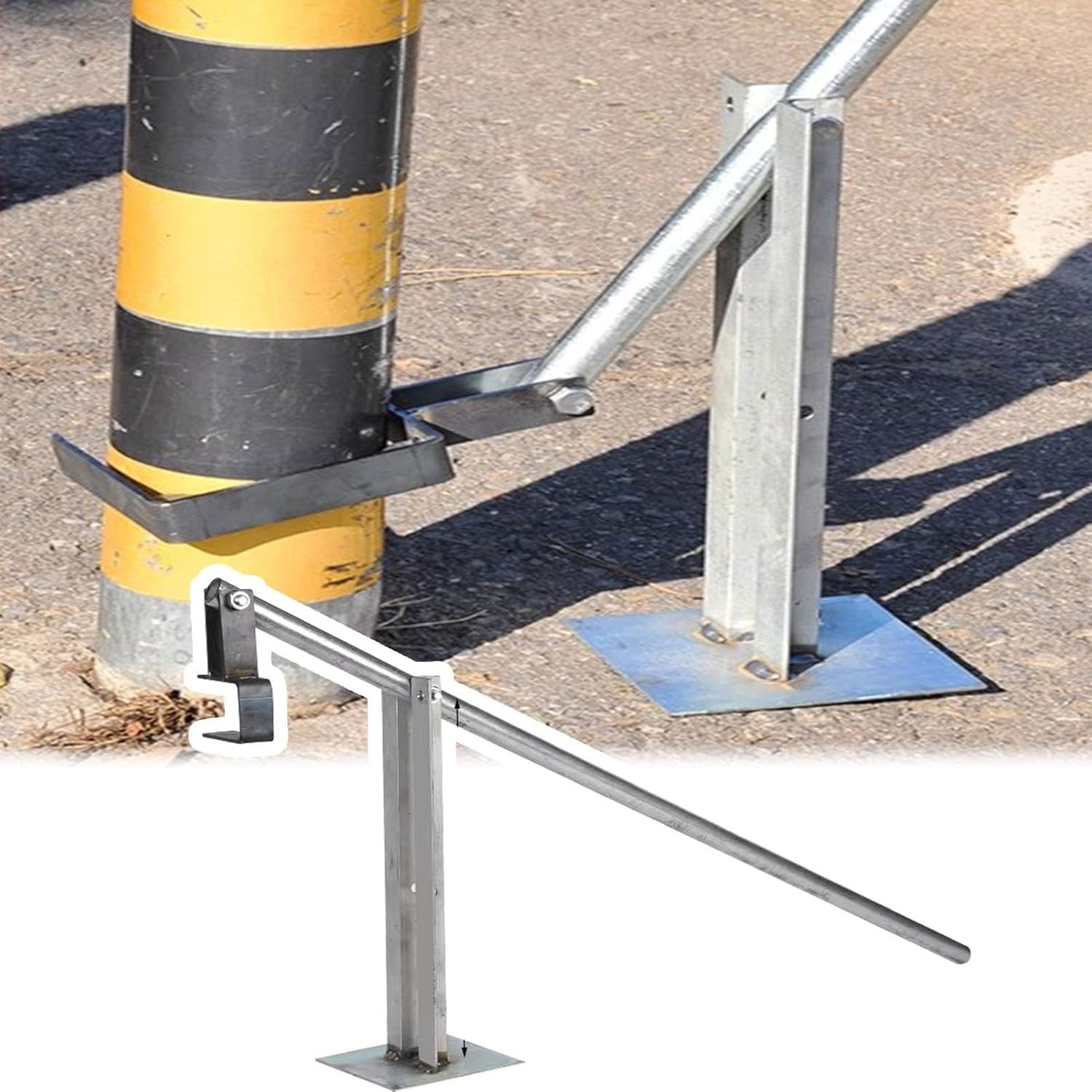 Estrattore a T per cemento a colonna, leva per rimuovere ceppi con testa regolabile a C, strumento di rimozione di pali da 2-12 cm, per capannoni, fattorie, paesaggistica, acquacoltura