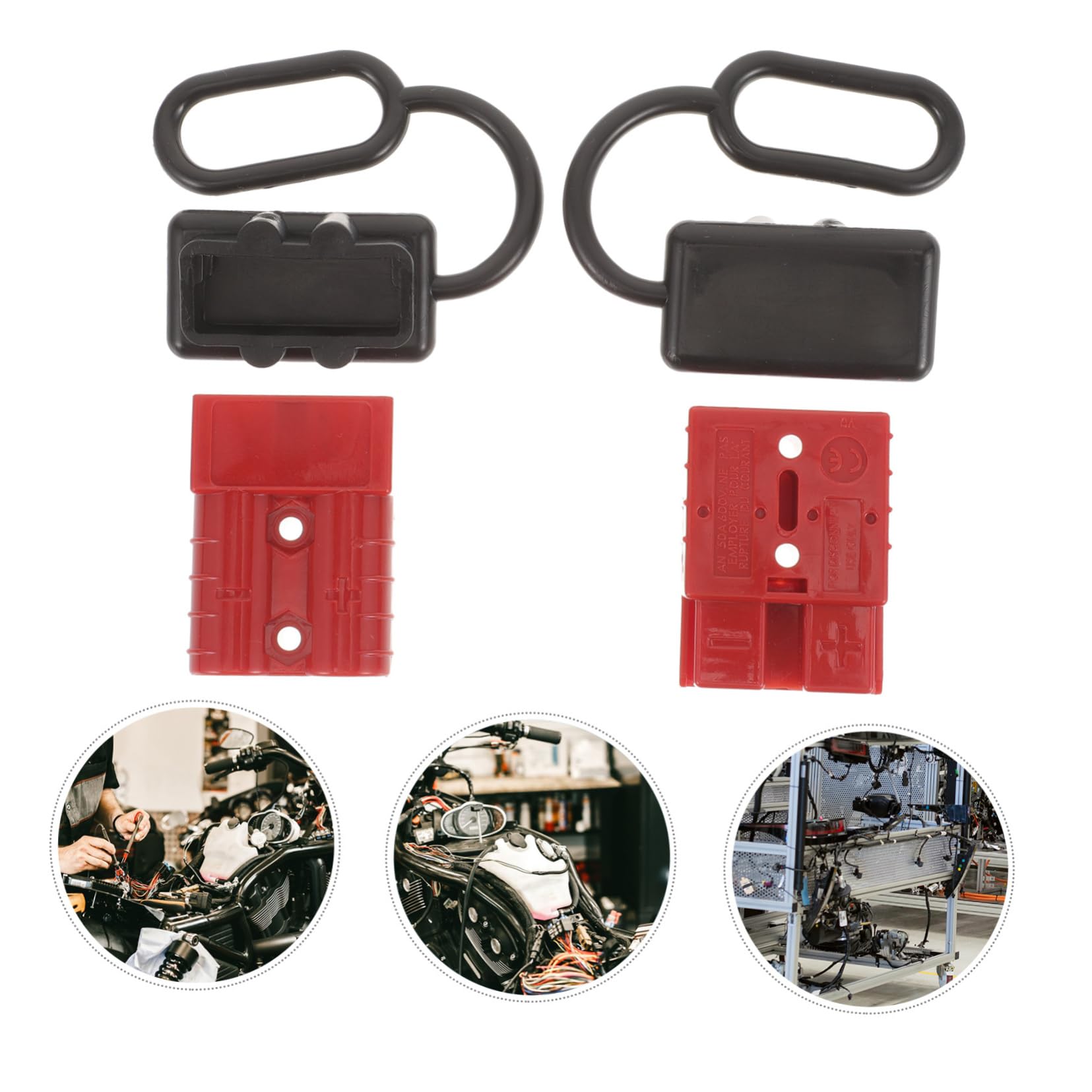 Connettore di Potenza a Due Poli Rosso A0190 per Moduli di Alimentazione e Verricelli, con Rivestimento in Rame e Argento, Protezione Ul94 V-0, Connessione Rapida e Sicura