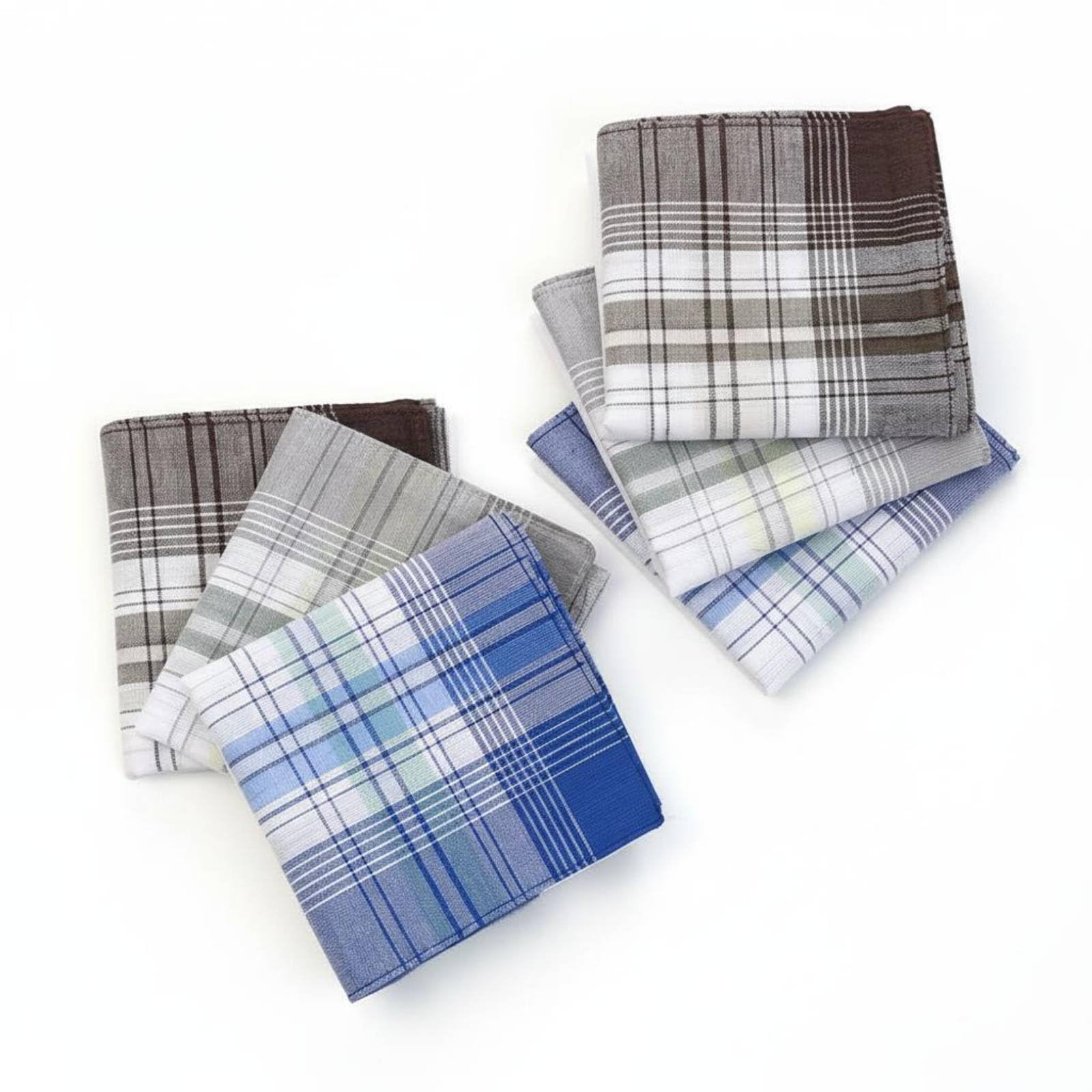 BNF®Absorbent Cotton Handkerchief - Soft Vintage Plaid Hanky, Lightweight & Breathable for Seniors & Men, 6 Pack Travel Daily Carry-image-20