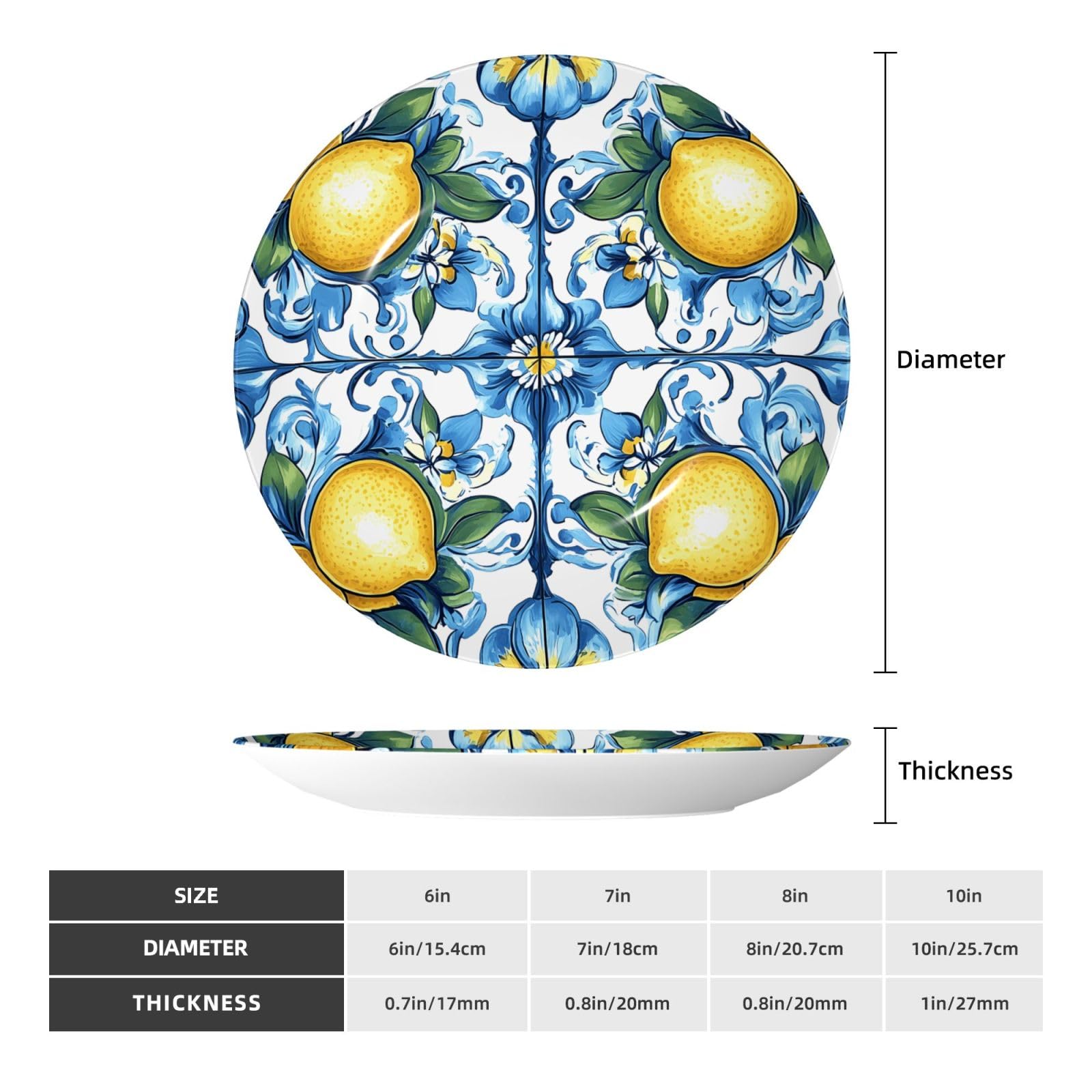 Bone China Piatto decorativo porcellana 20,3 cm 25,4 cm con supporto gancio ornamento parete tavolo