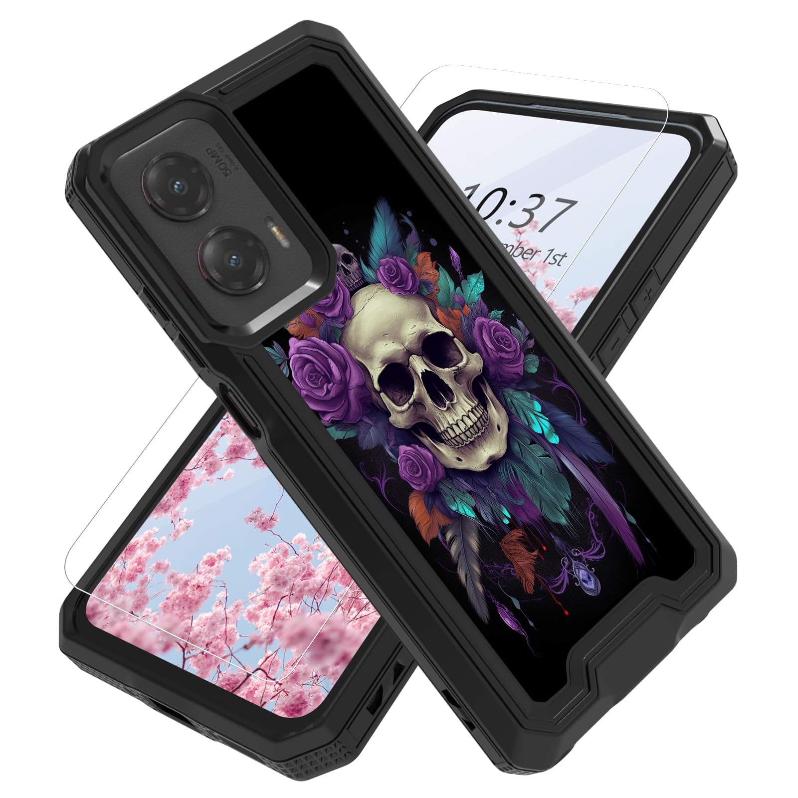 Case for Motorola Moto G Stylus 5G 2024 Case with Screen Protector,Heavy Duty Shockproof Drop Proof 2 in 1 Rugged Protective Phone Cover for Moto G