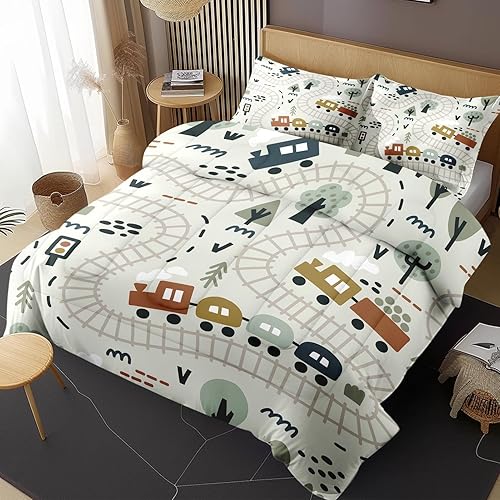 Miniatura 13 de Juego de edredón con 2 fundas de almohada, tamaño matrimonial, diseño de hongo hippy y arco iris, decoración de cama retro de los años 70, hippie,