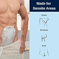 Vista 3 de No Hair Crew Crema depilatoria íntima/privada en casa para hombres, sin dolor, impecable, calmante para cabello corporal masculino grueso