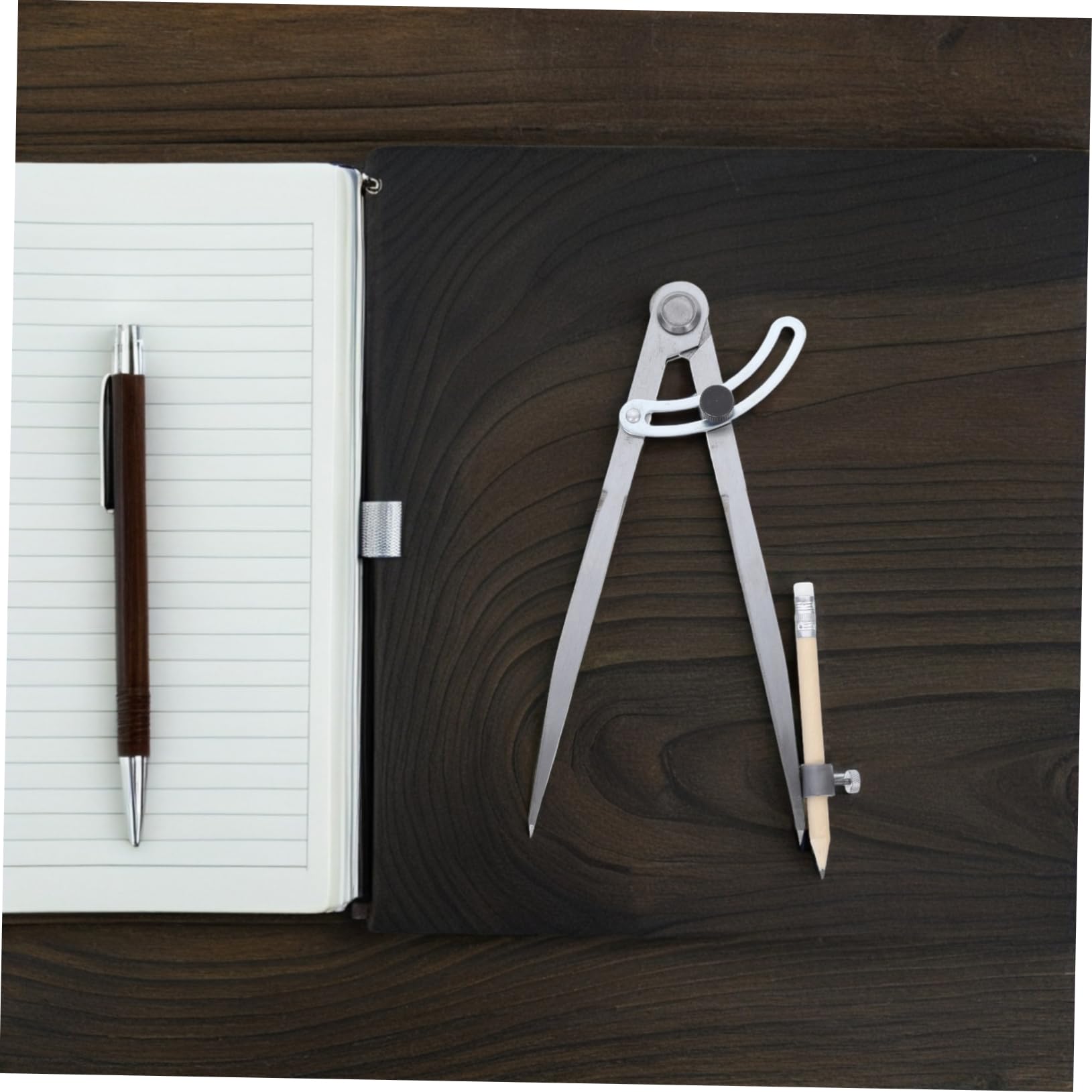 Lurrose 1 Ensemble Compas à Crayon Acier avec de Dessin pour Outils de Mesure pour Traçage Dessin Techniques