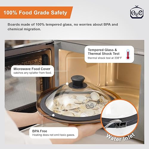 Miniatura 4 de OEC Libera la inspiración culinaria! Tapa de microondas con bloqueo de agua, mantiene la humedad, evita la sequedad, cocinar más fácil, sabor y