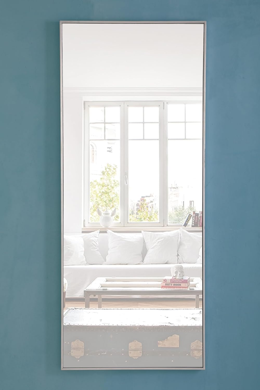 Luster 30x72 Wall Mirror, for Bathroom Bedroom Entryway, Silver