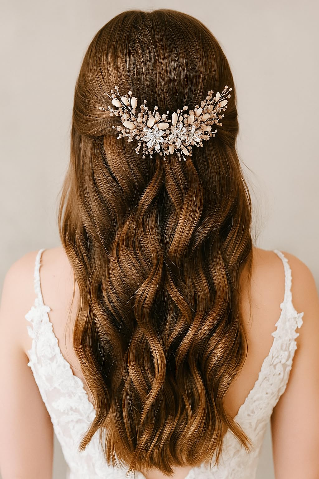 Samyak Wedding Hair Pins Handmade Pearl & Crystal Bridal Tiara Bridesmaid Hair Decoration Accessories (gold) - Image 2 thumbnail