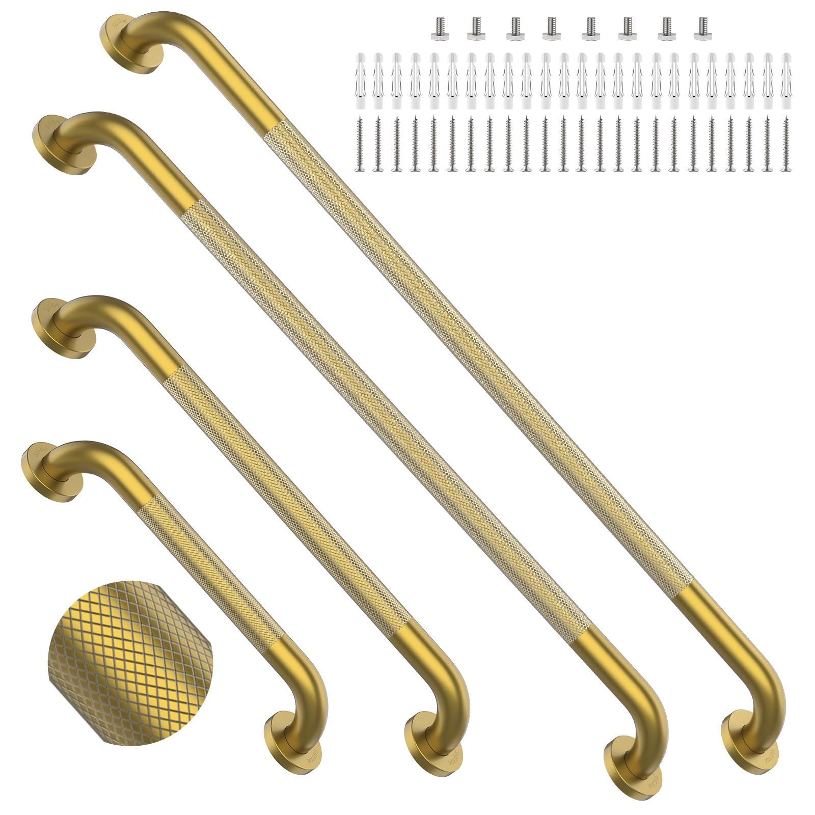 Commercial Grab Bar Bundle 16"24"36"40", Gold Shower Grab Bar Set