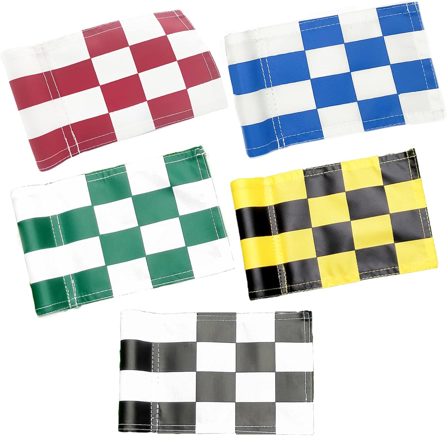 5 PCS Golf Flag Putting Green Flag Checkered Golf Flags with Tube Inserted Solid