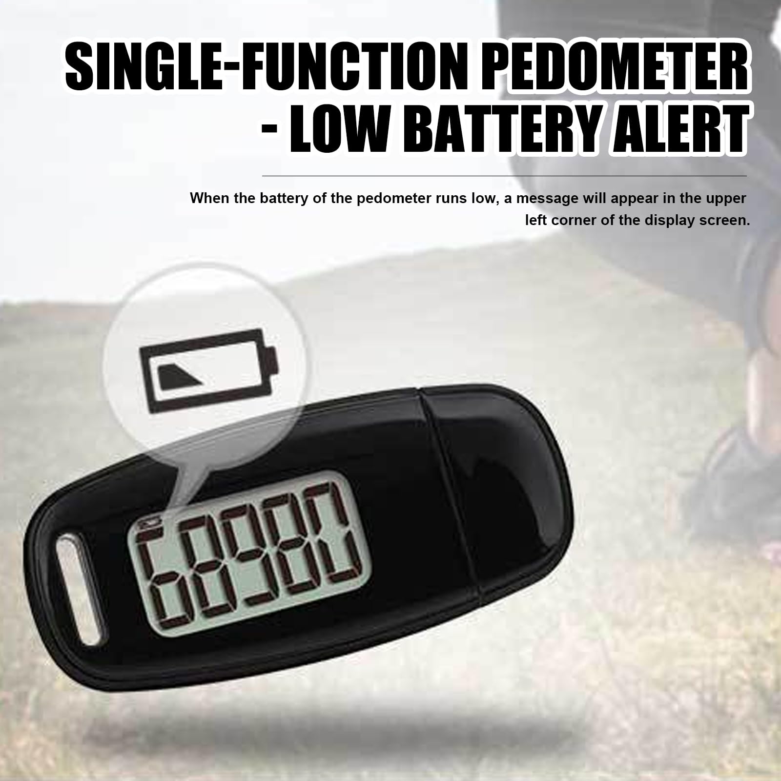 Podomètre 3D avec clip et sangle, rechargeable par USB, podomètre pour la marche, grand écran, podomètre sans application ni téléphone portable, suivi des pas précis