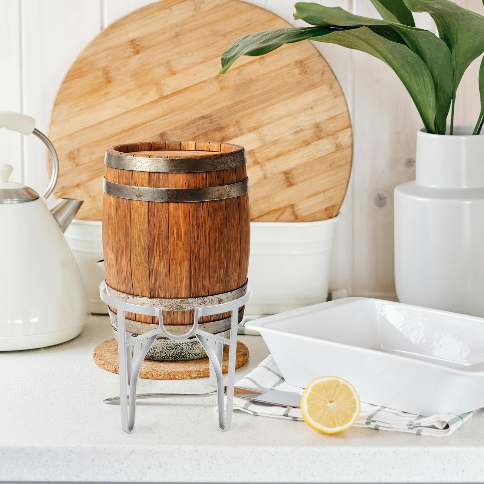 Supporto in Metallo per Secchio Birra 5l, Porta Secchiello per Bevande e Vino, Base Stabile per Dispenser Spillatore Bar e Feste