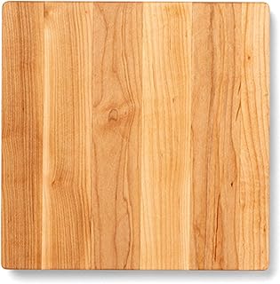 John Boos Chop-N-Slice Series Square Wooden Maple Cutting Board 10”x10” – 1” Thick, 4-lb Reversible Butcher Block with Eased Corners & Edge-Grain – Made in the USA