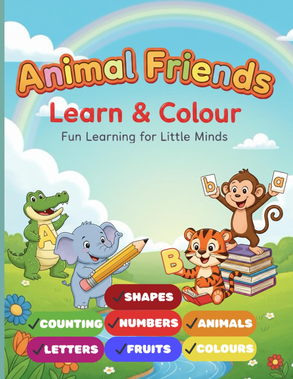 Animal Friends Learn & Colour: Fun Learning for Little Minds (Ages 3–6)