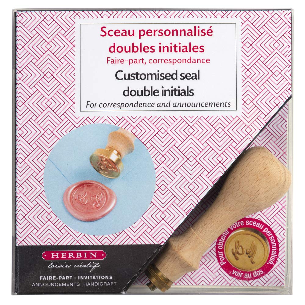 Sceau de cire Herbin double initiales coffret prestige de papeterie 46300T