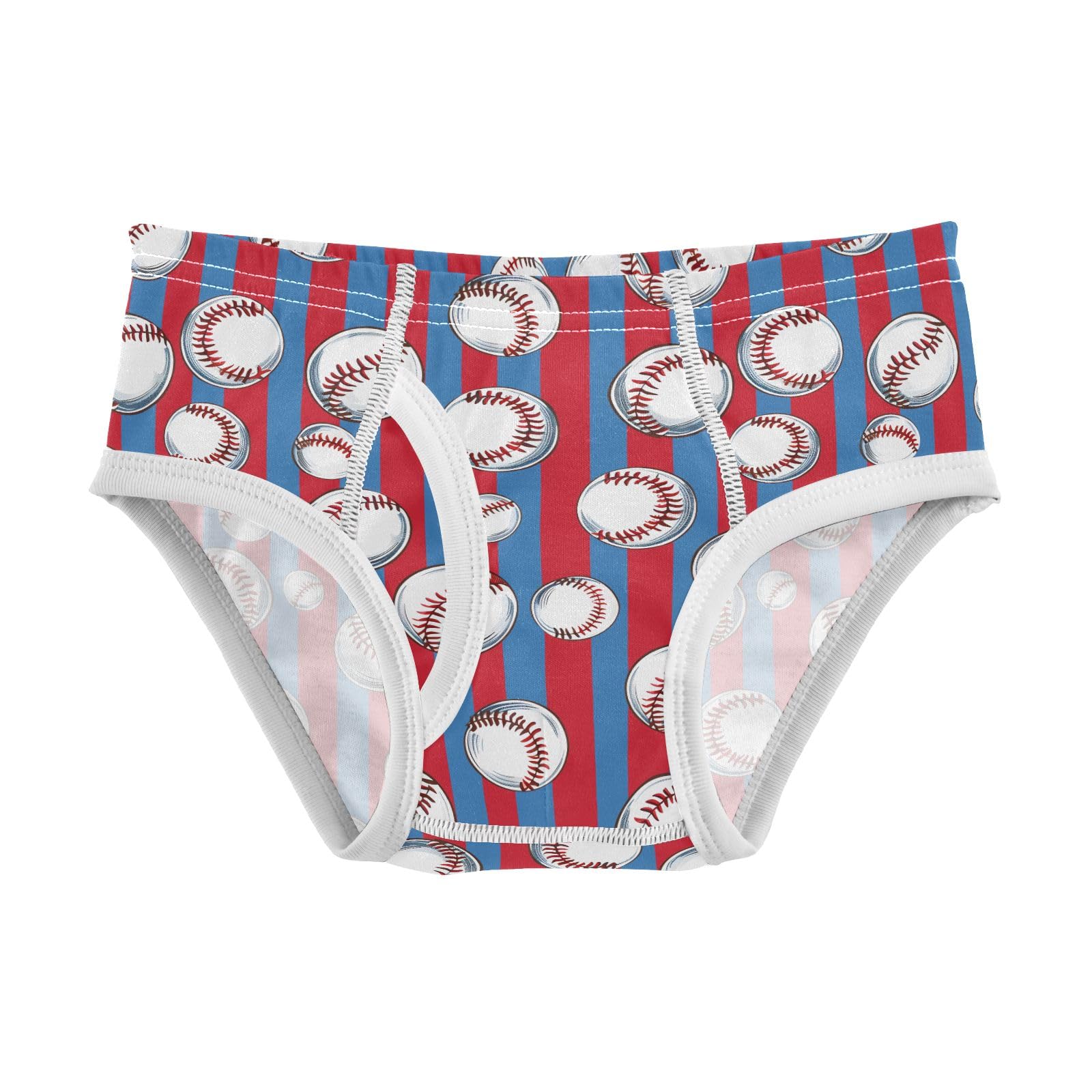 Boys Exclusive Briefs Toddler Underwear 95 Combed Cotton Boxerbriefs 2T Baseball with Red and Blue Stripes