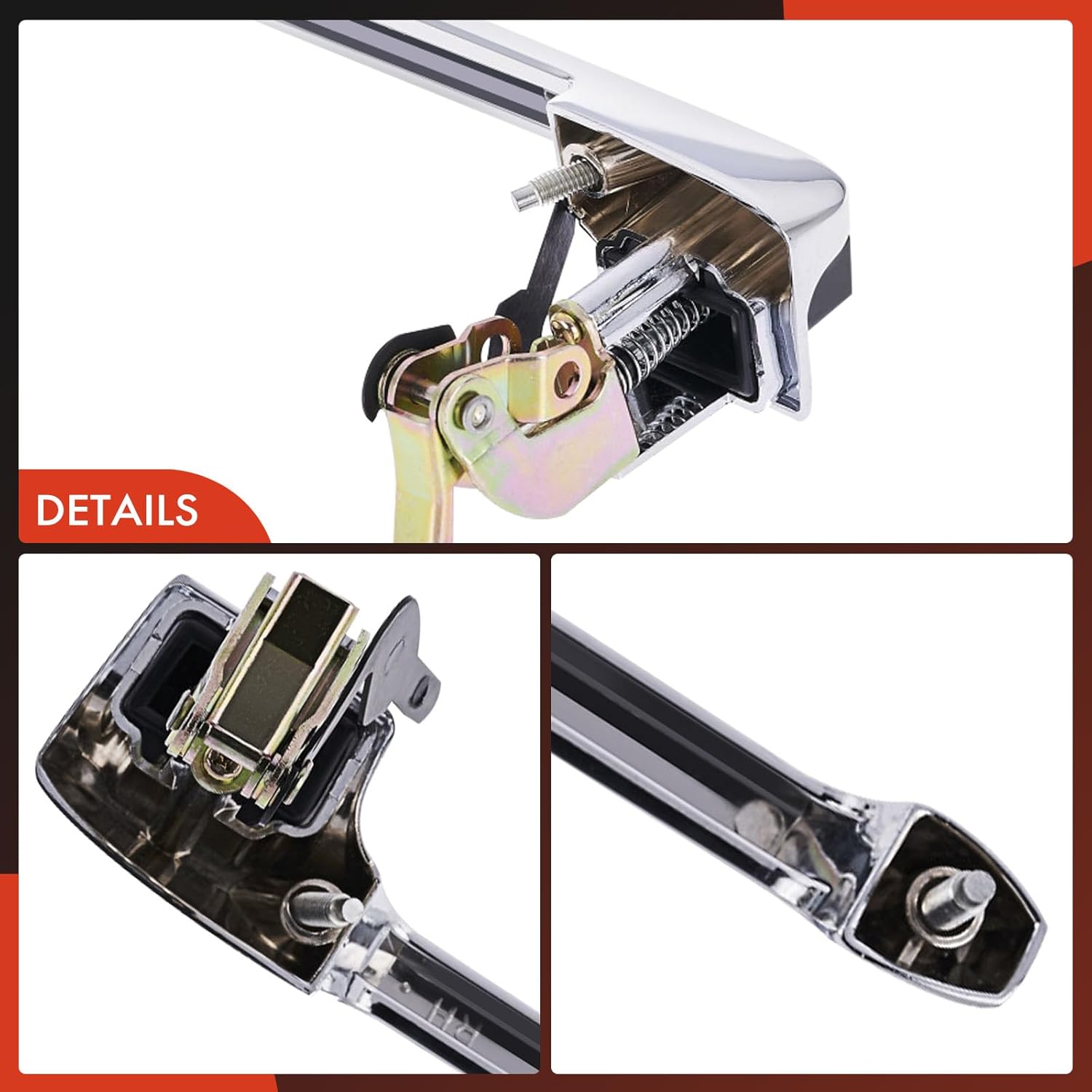 A-Premium Front or Rear Right Passenger Side Exterior Door Handle Compatible with Ford F-100, F-150, F-250, F-350, F-250 HD, F-450 Super Duty, F-53 Motorhome Chassis, F-800, Bronco, Chrome