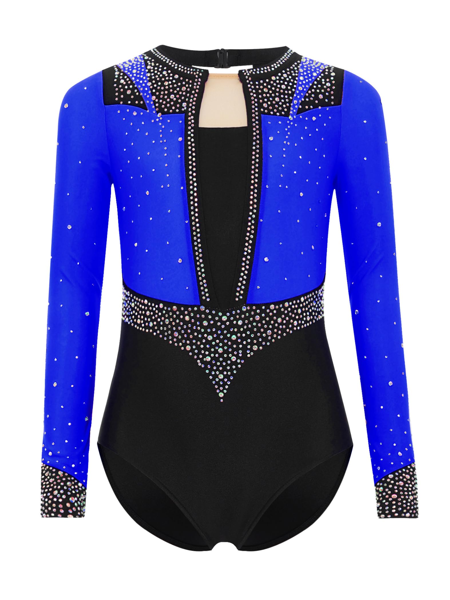 Piezas De Traje De Gimnasia Con Destellos Para Niñas Leotardos De Gimnasia De Manga Larga Tops De Deporte Brasier Y Pantalones Traje De Baile Para Azul 15-16 años