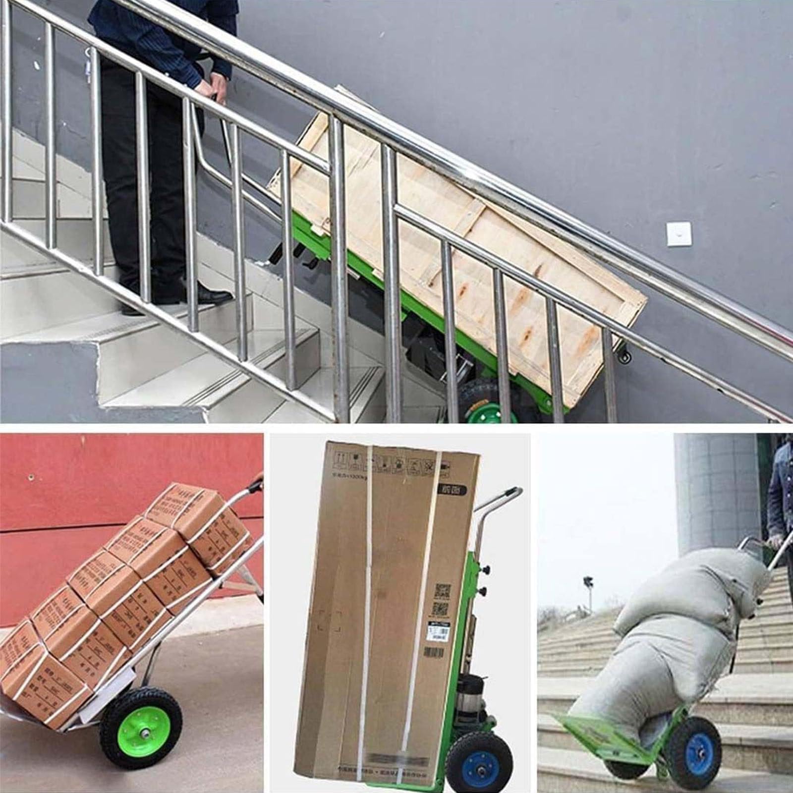 Carrello montascale Elettrico, Scale su E Giù, capacità di Carico (400kg), Batteria Rimovibile (48v/36ah), Motore Senza Spazzole da 1200w, Salva-Lavoro,001