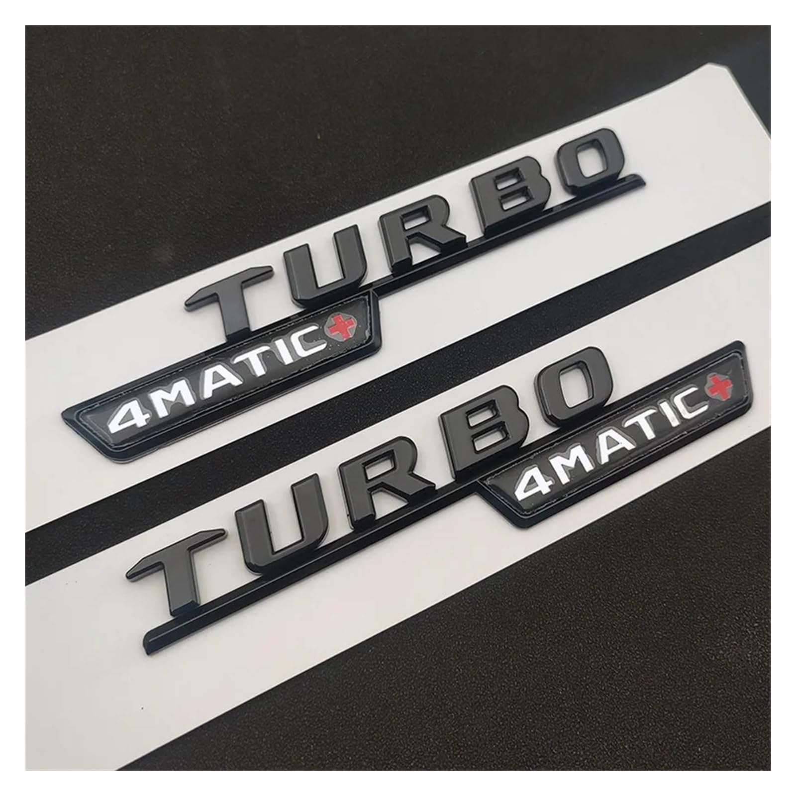 yzw6688 3D ABS Nero Logo Turbo 4MATIC Emblema Parafango Auto Distintivo Turbo 4matic Adesivo Compatibile con C117 W205 W204 W213 W212 Accessori (Color : Glossy Black 2pcs)