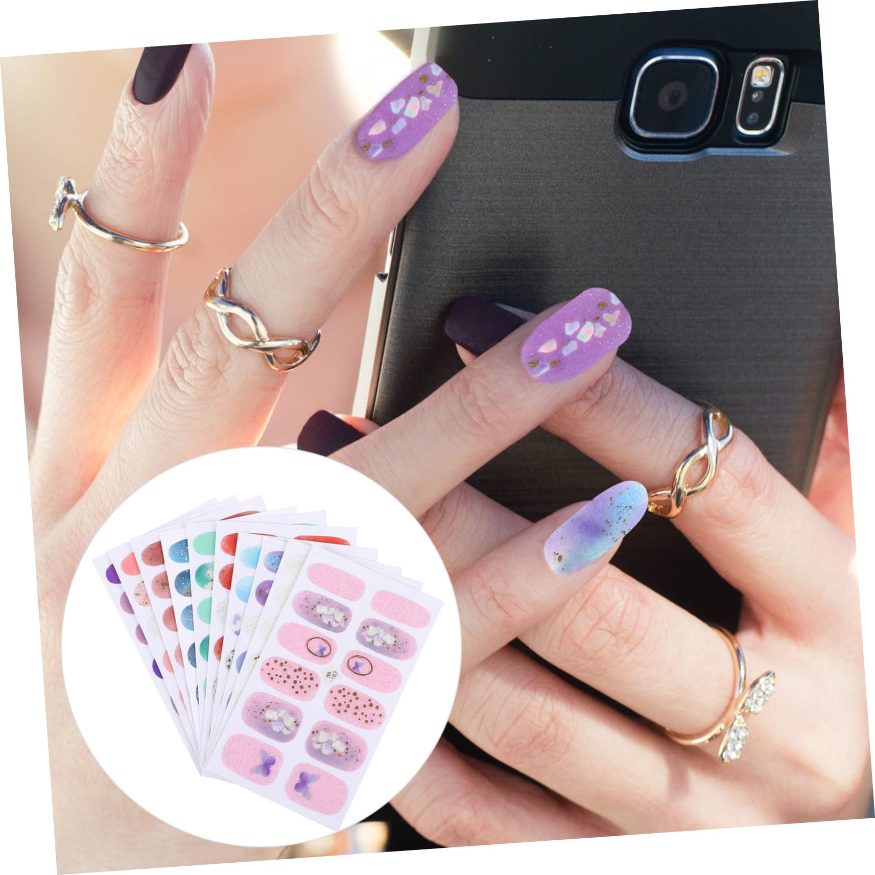 4 Set Adesivi per Unghie per Decorazione Manicure Stickers Autoadesivi per Nail Art per Feste e Speciali Personalizzabili e Facili Applicare