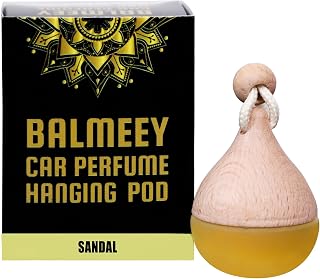 BALMEEY Luxury Car Perfume Hanging Pod | Sandalwood Fragrance | 6ML Long Lasting Car Air Freshener | Up to 40 Days Fresh A... Price In India